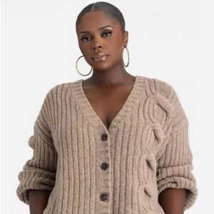 KBB by KAHLANA Cozy Tan Cable Knit My last one . Cardigan runs big